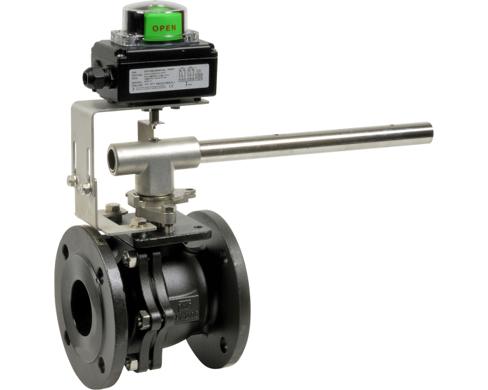 Carbon steel ball valve 762 body RF PN16 + limit switch box DN15